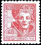 Spain 1942 St. John Of The Cross 40 CTS Violet Edifil 955. 955. Uploaded by susofe